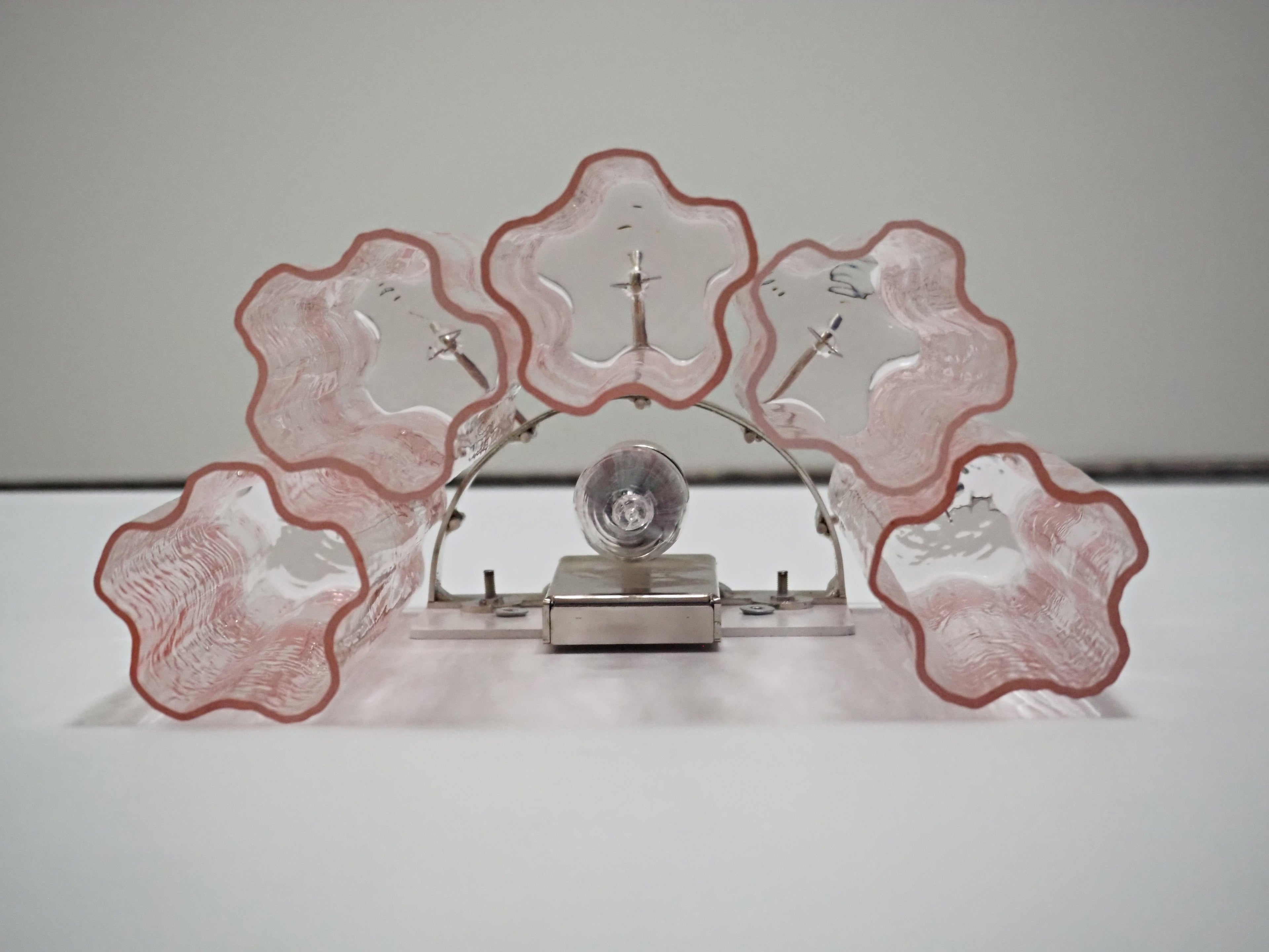 Murano Wall Lamp | 5 Pink Tube Glass | Set of 2