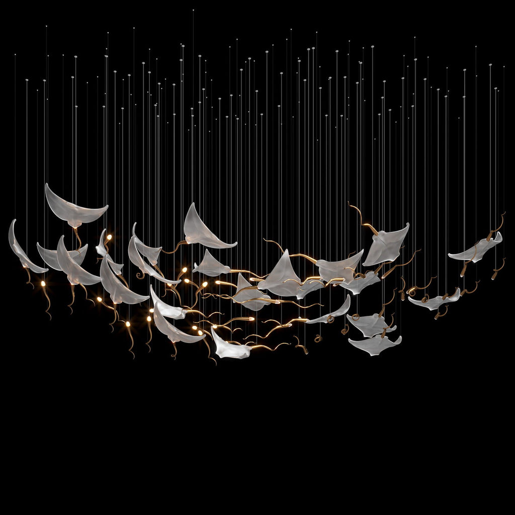 White Manta Branch Chandelier