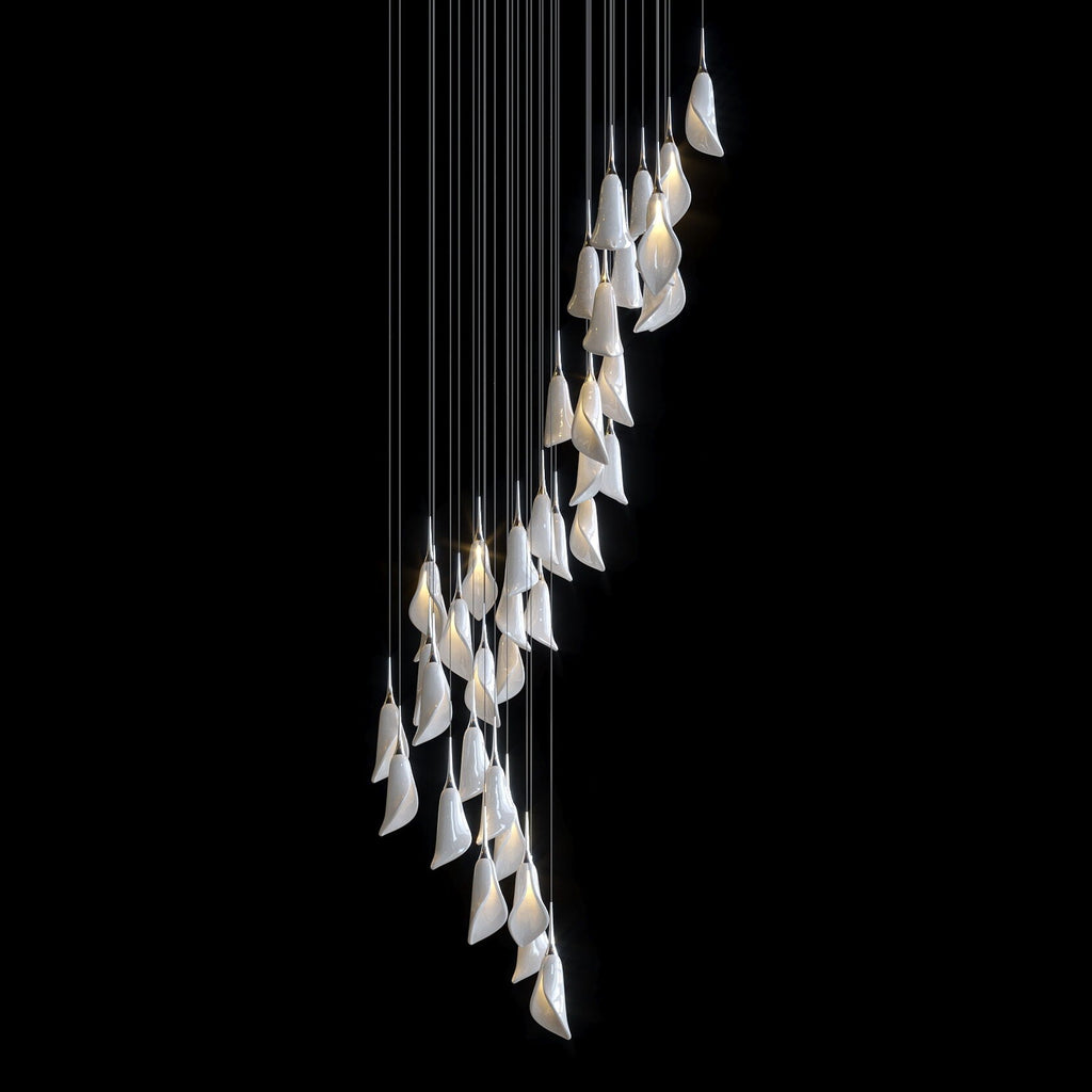 White Petal Drop Chandelier