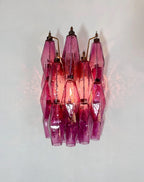 Murano Wall Lamp | 17 Purple Poliedri Glass | Set of 2