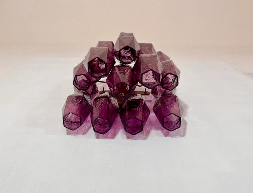 Murano Wall Lamp | 17 Purple Poliedri Glass | Set of 2
