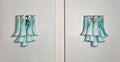 Murano Wall Lamp | 10 White Turquoise Lattimo Petal Glass | Set of 2