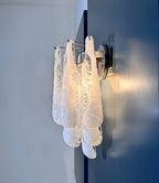 Murano Wall Lamp | 10 White Lattimo Drop Glass | Set of 2