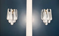 Murano Wall Lamp | 10 White Lattimo Drop Glass | Set of 2