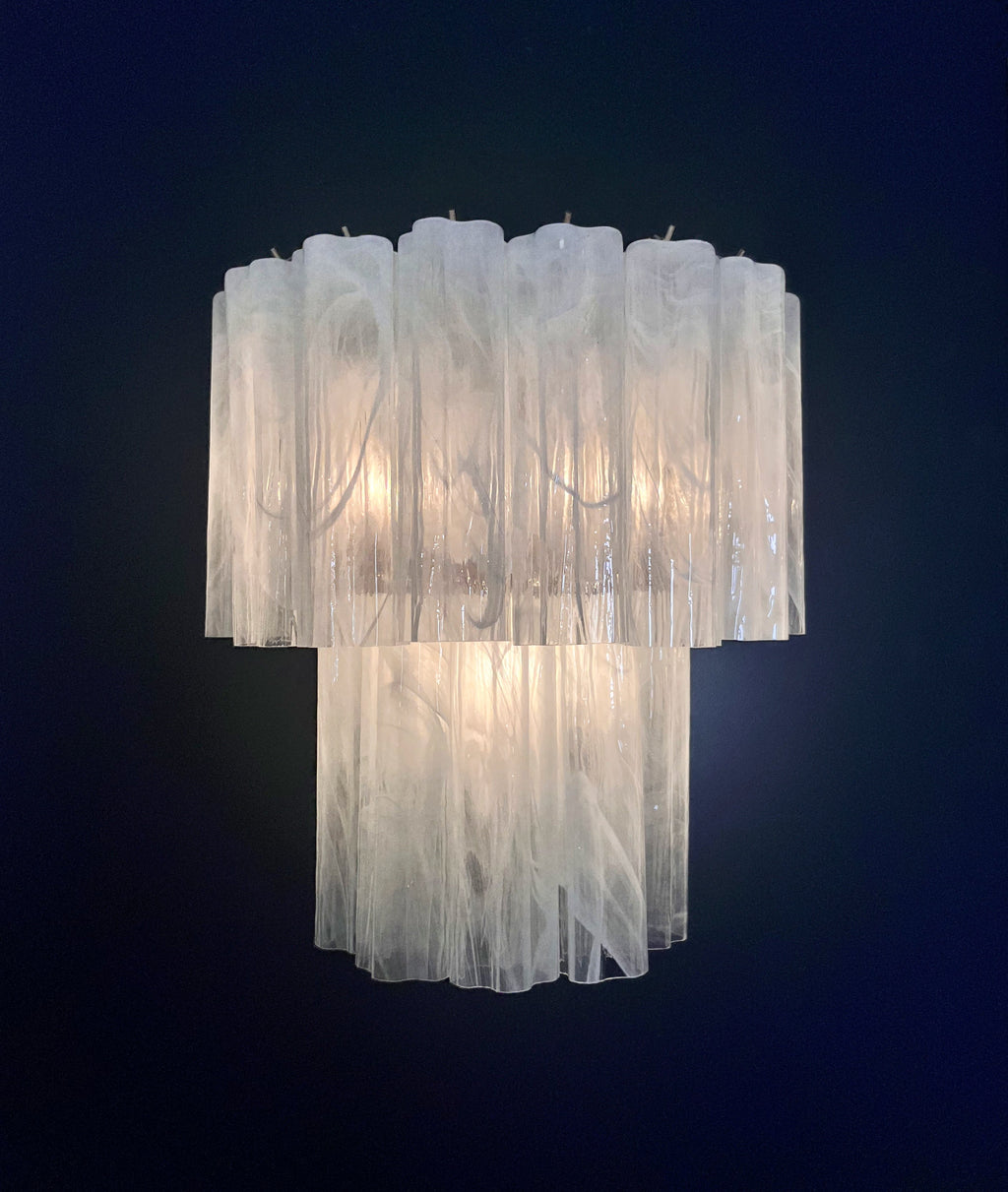 Murano Wall Lamp | 13 Alabaster White Tube Glass | Set of 2
