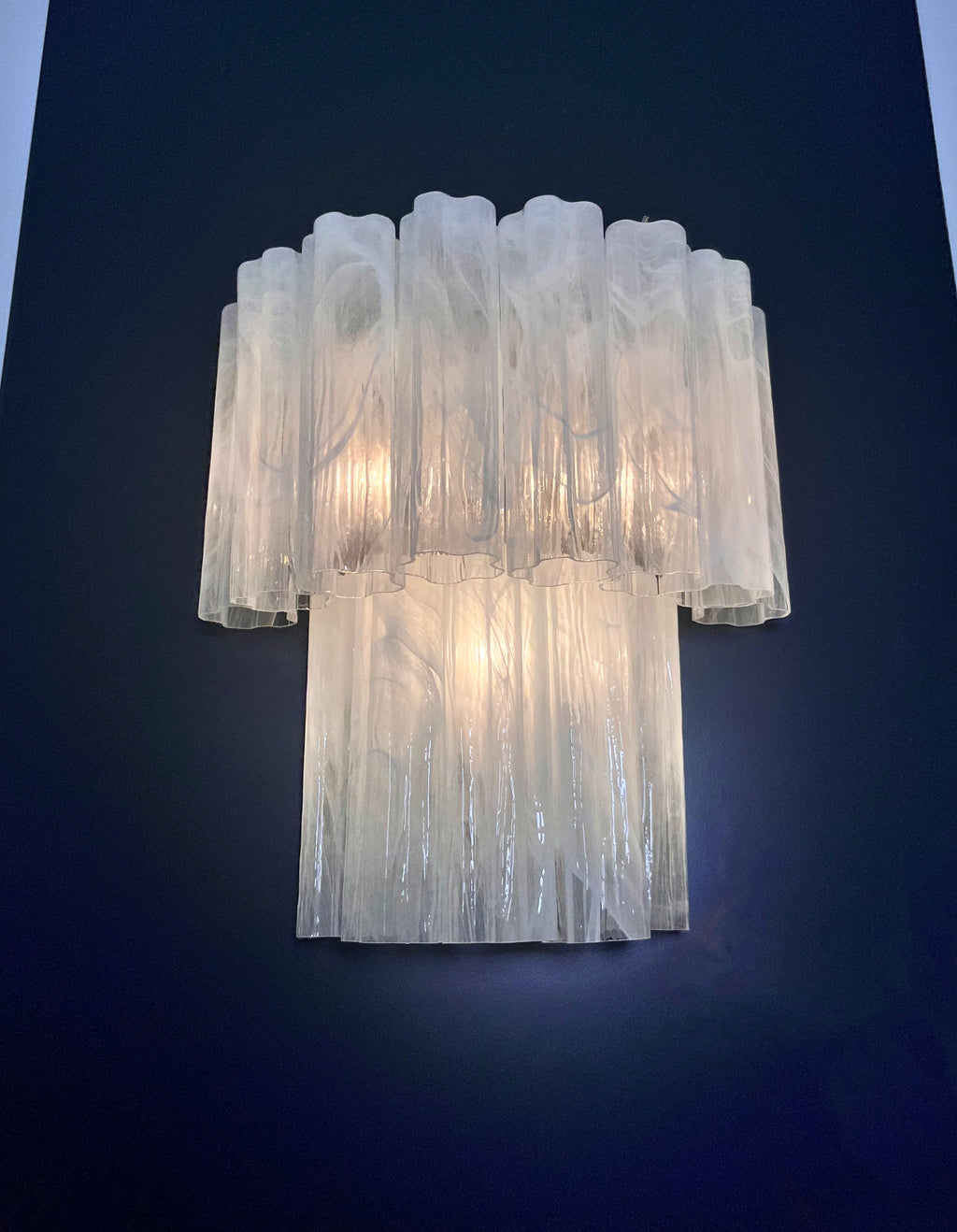 Murano Wall Lamp | 13 Alabaster White Tube Glass | Set of 2