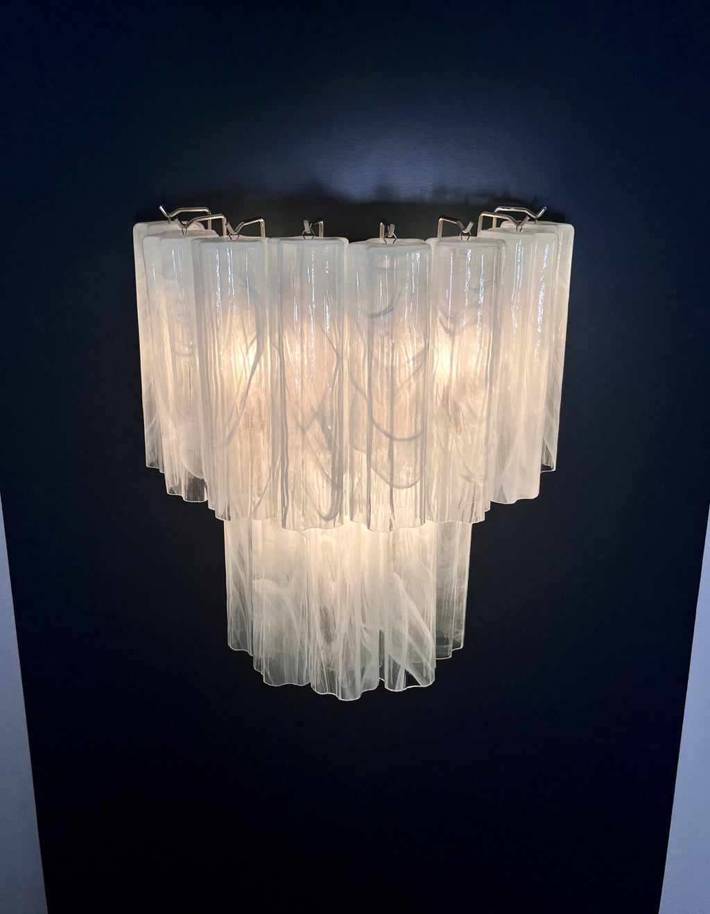Murano Wall Lamp | 13 Alabaster White Tube Glass | Set of 2