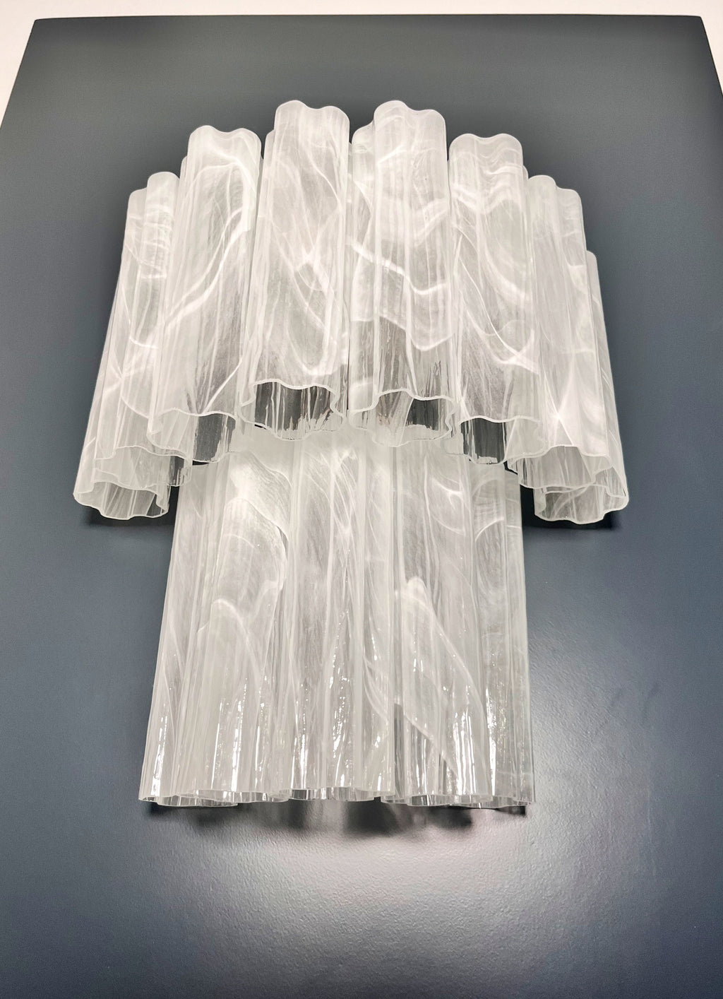 Murano Wall Lamp | 13 Alabaster White Tube Glass | Set of 2
