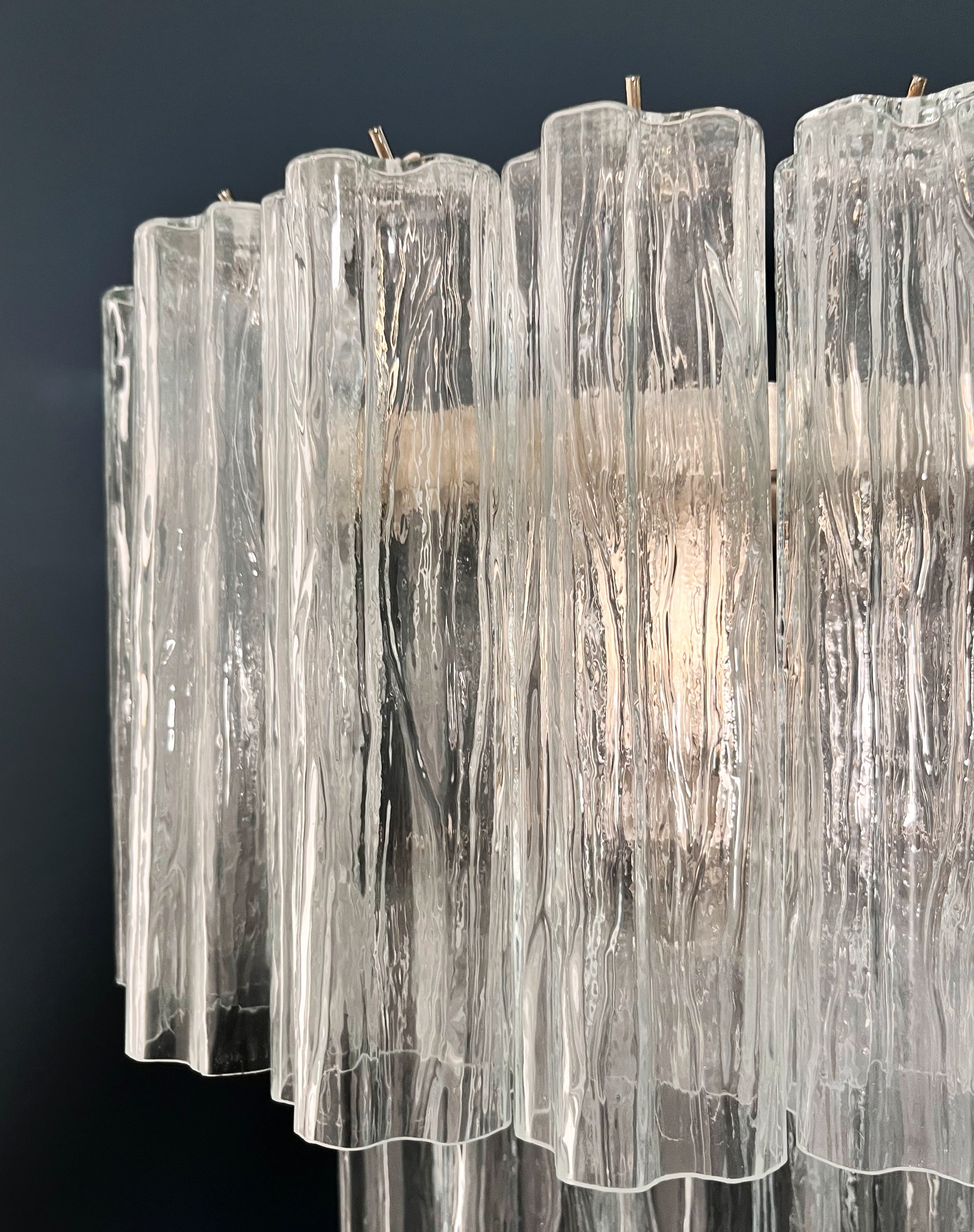 Murano Wall Lamp | 13 Clear Glass Tubes | Set of 2