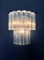 Murano Wall Lamp | 13 Clear Glass Tubes | Set of 2