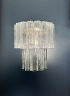 Murano Wall Lamp | 13 Clear Glass Tubes | Set of 2
