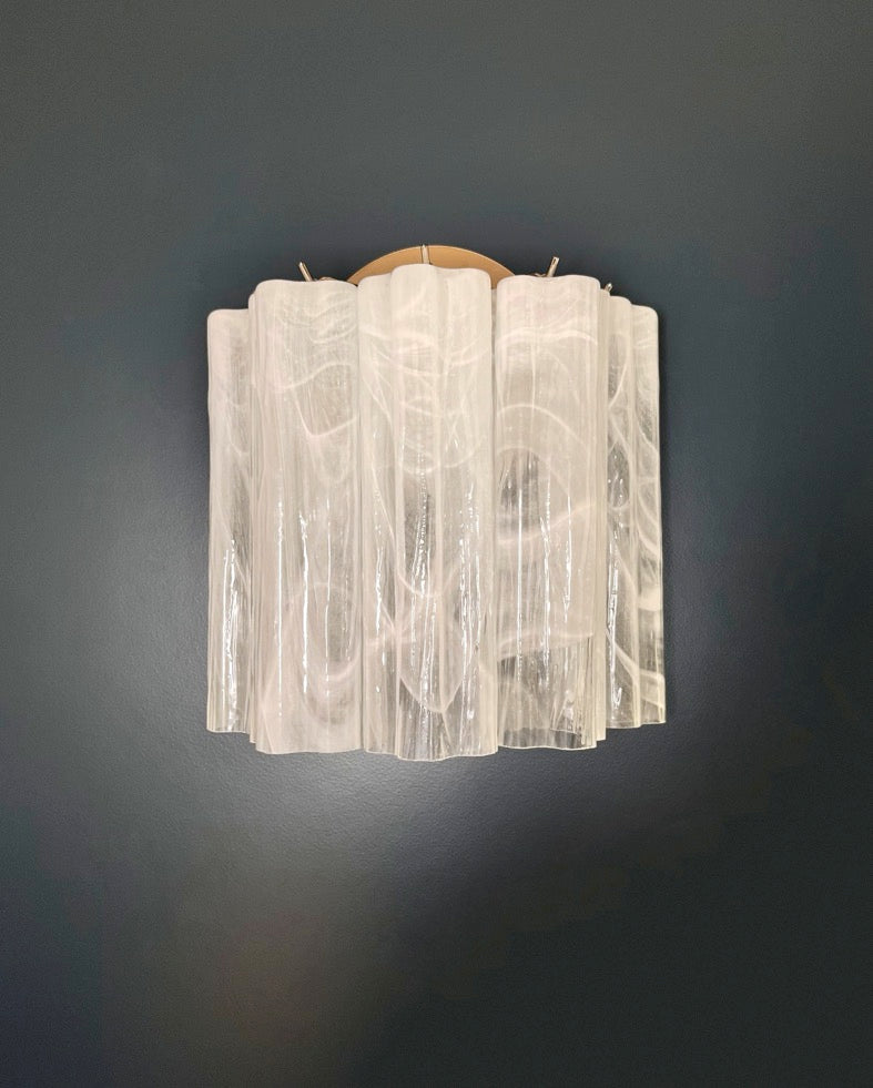 Murano Wall Lamp | 5 White Alabaster Glass Tubes | Set of 2