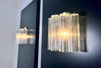 Murano Wall Lamp | 5 Clear Tube Glass | Set of 2