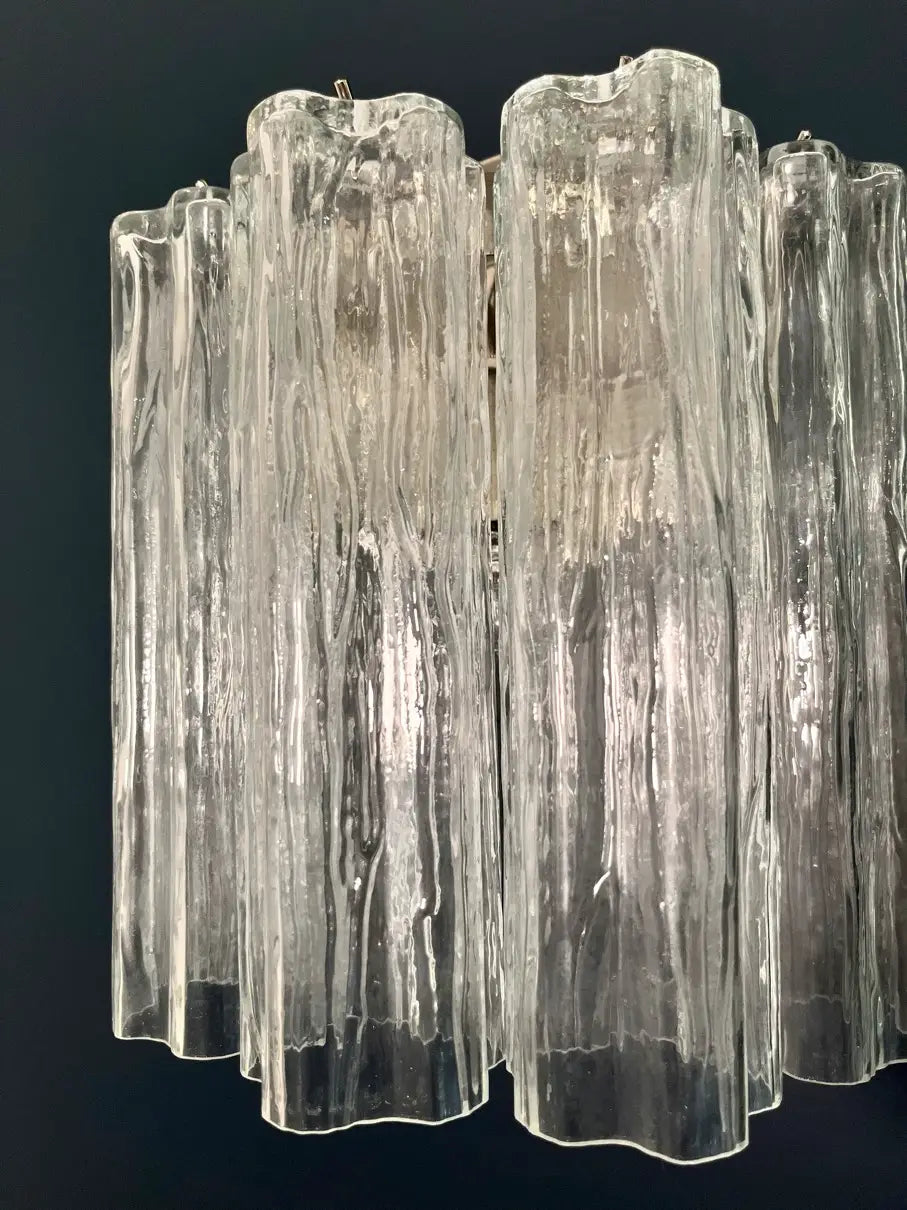 Murano Wall Lamp | 5 Clear Tube Glass | Set of 2