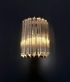 Murano Wall Lamp | 9 Clear Prism Glass | Set of 2