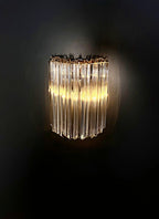 Murano Wall Lamp | 9 Clear Prism Glass | Set of 2
