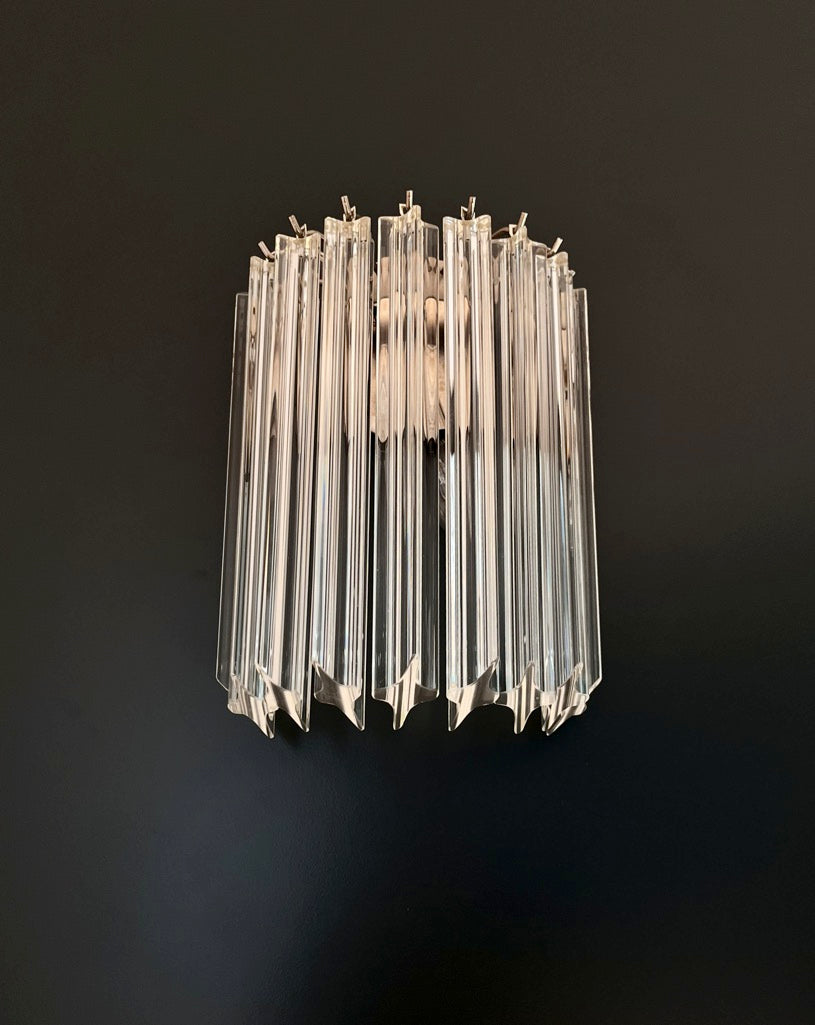 Murano Wall Lamp | 9 Clear Prism Glass | Set of 2