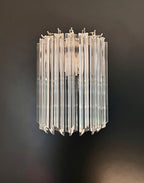 Murano Wall Lamp | 9 Clear Prism Glass | Set of 2