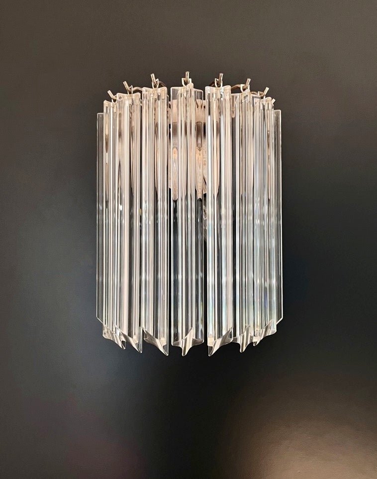 Murano Wall Lamp | 9 Clear Prism Glass | Set of 2