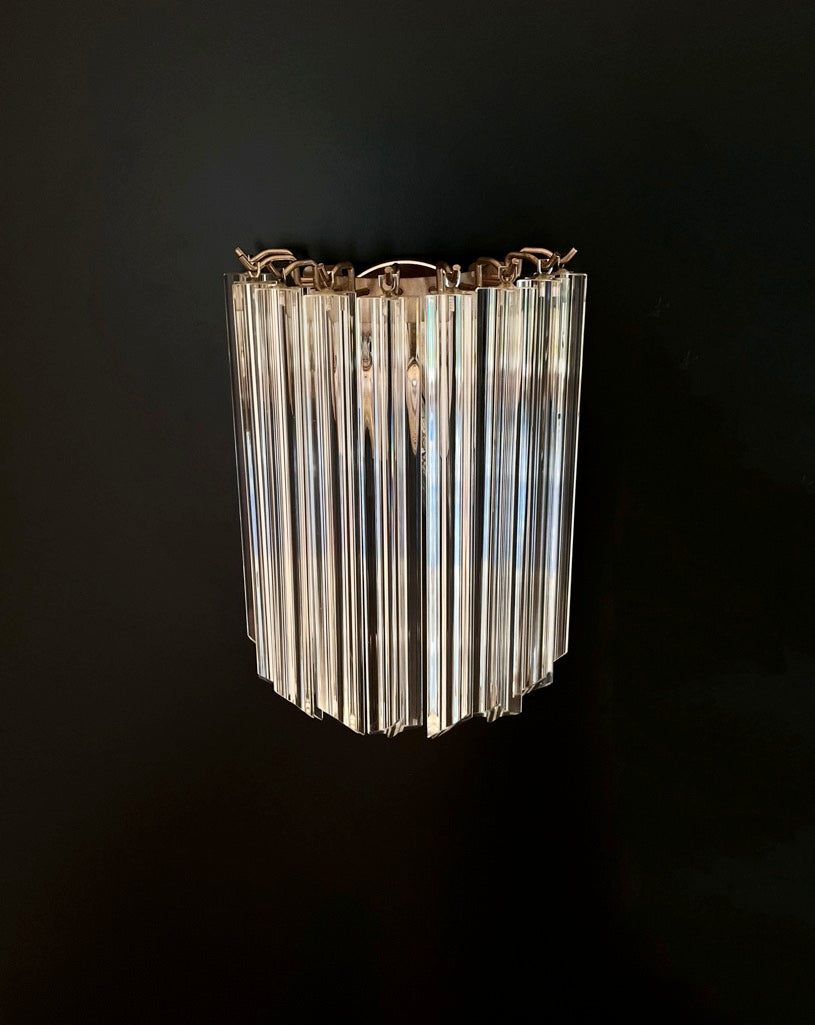 Murano Wall Lamp | 9 Clear Prism Glass | Set of 2