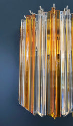 Murano Wall Lamp | 9 Clear Yellow Prism Glass | Set of 2