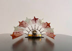 Murano Wall Lamp | 9 Clear Yellow Prism Glass | Set of 2