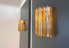 Murano Wall Lamp | 9 Clear Yellow Prism Glass | Set of 2