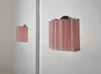 Murano Wall Lamp | 5 Pink Matte Glass Tubes | Set of 2