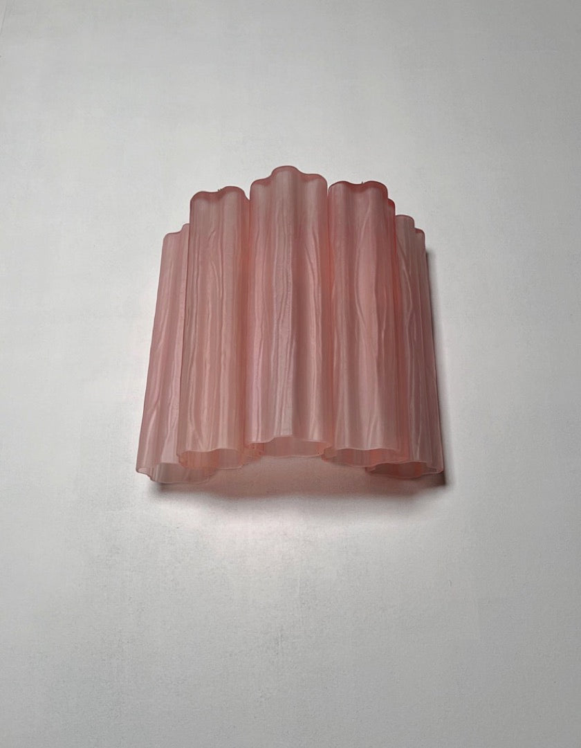 Murano Wall Lamp | 5 Pink Matte Glass Tubes | Set of 2