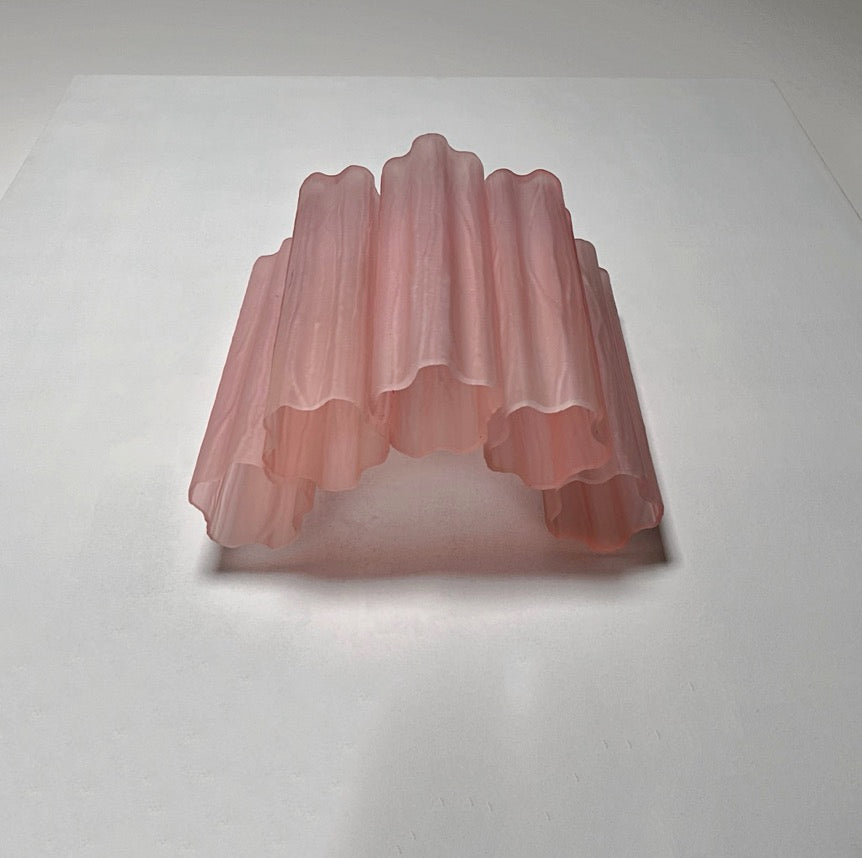 Murano Wall Lamp | 5 Pink Matte Glass Tubes | Set of 2