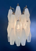 Murano Wall Lamp | 17 White Alabaster Poliedri Glass | Set of 2