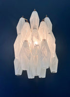 Murano Wall Lamp | 17 White Alabaster Poliedri Glass | Set of 2