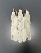 Murano Wall Lamp | 17 White Alabaster Poliedri Glass | Set of 2