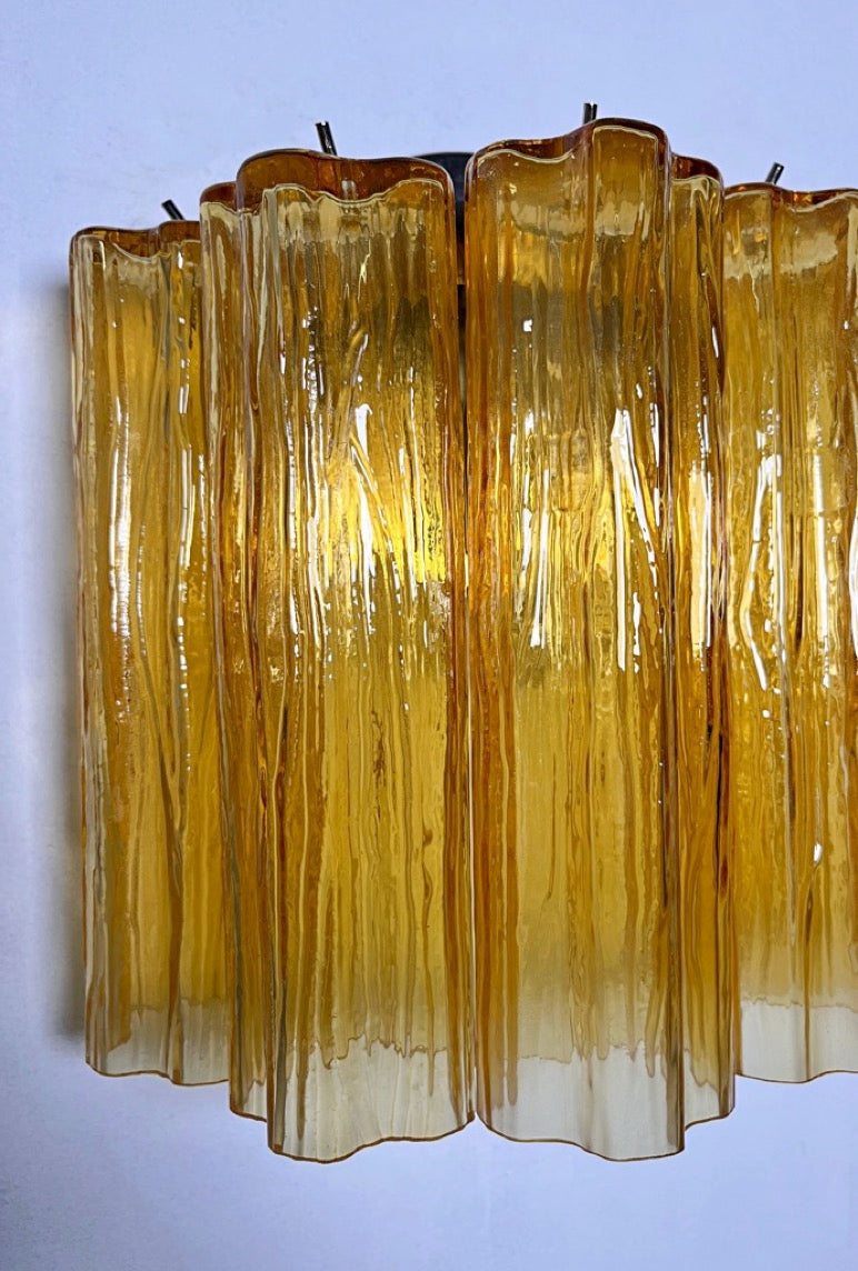 Murano Wall Lamp | 5 Yellow Glass Tubes | Set of 2