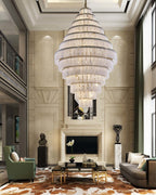 Stairwell Large Alabaster Chandelier for High Ceilings detail view