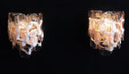 Murano Wall Lamp | 10 Pink Crostoli Glass | Set of 2