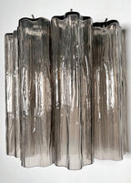Murano Wall Lamp | 5 Smoked Tube Glass | Set of 2
