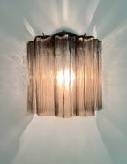 Murano Wall Lamp | 5 Smoked Tube Glass | Set of 2