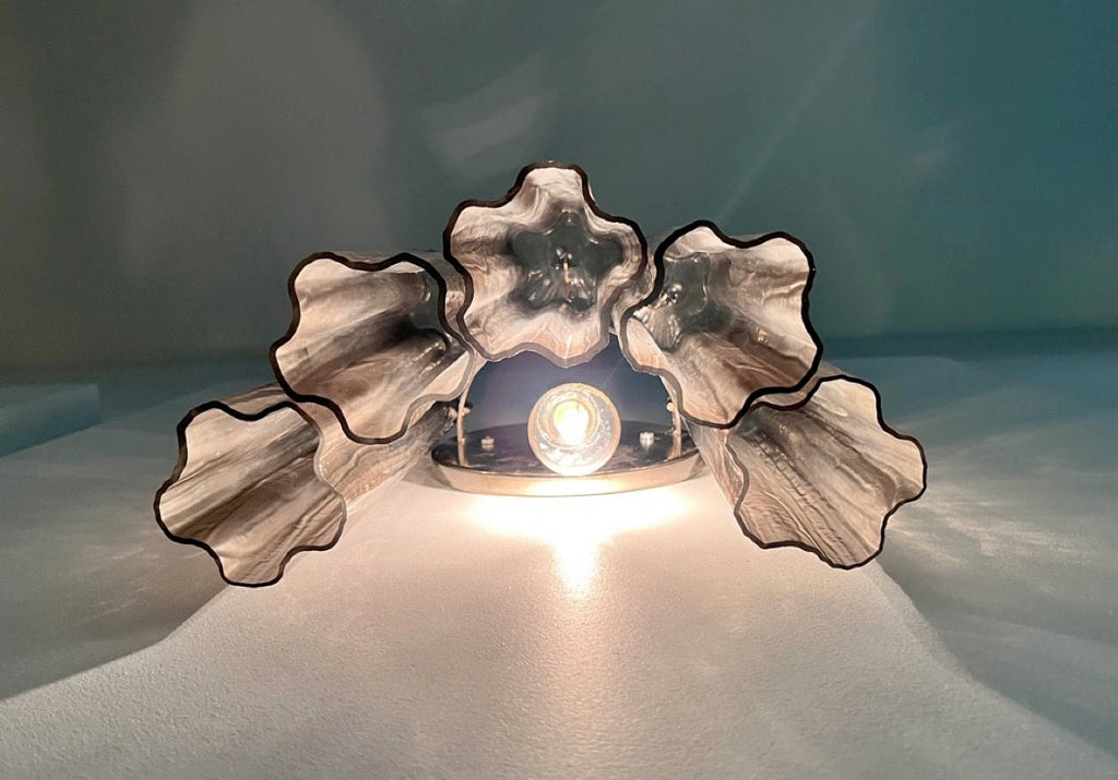 Murano Wall Lamp | 5 Smoked Tube Glass | Set of 2