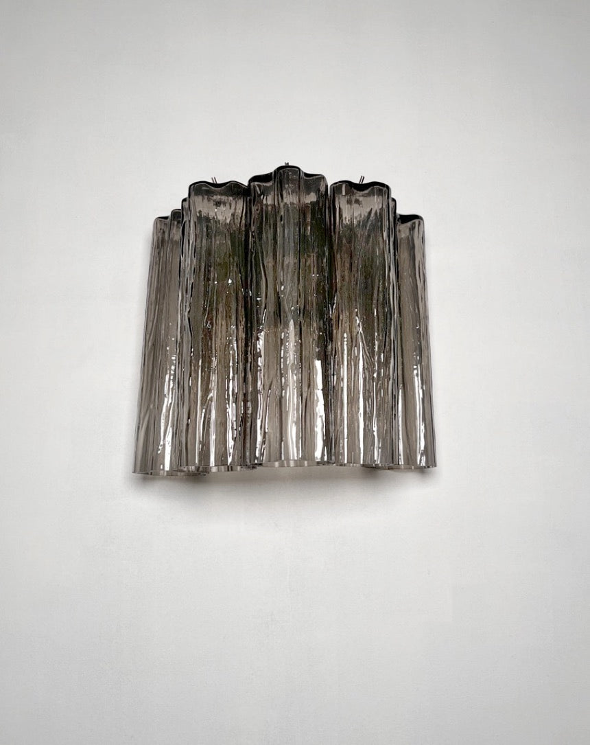 Murano Wall Lamp | 5 Smoked Tube Glass | Set of 2