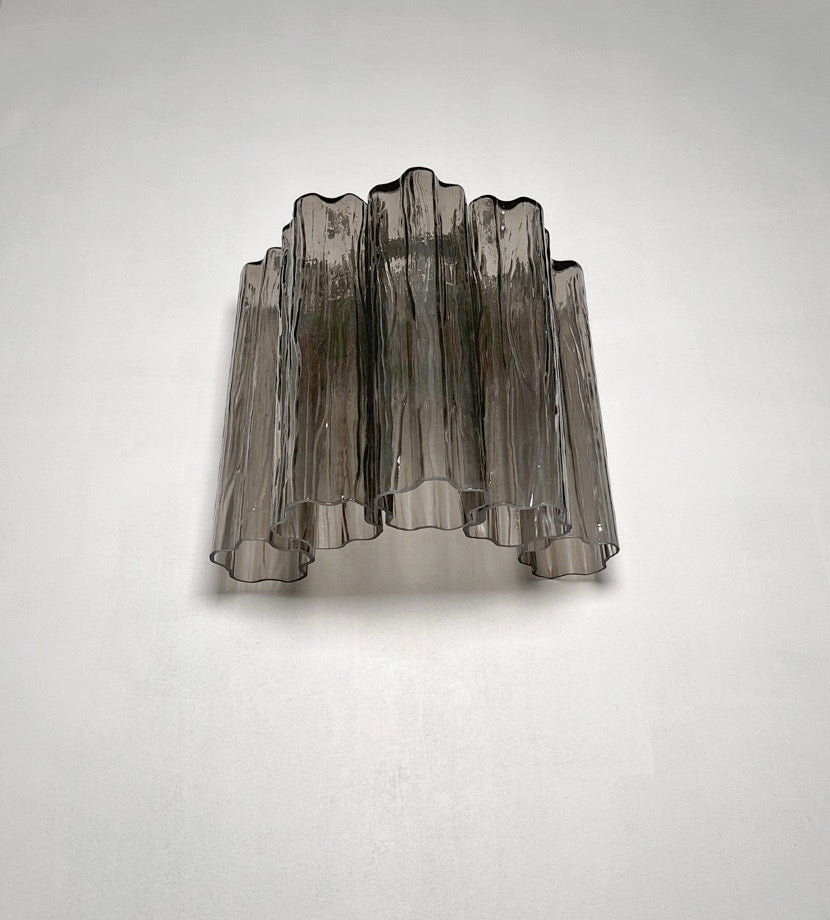 Murano Wall Lamp | 5 Smoked Tube Glass | Set of 2