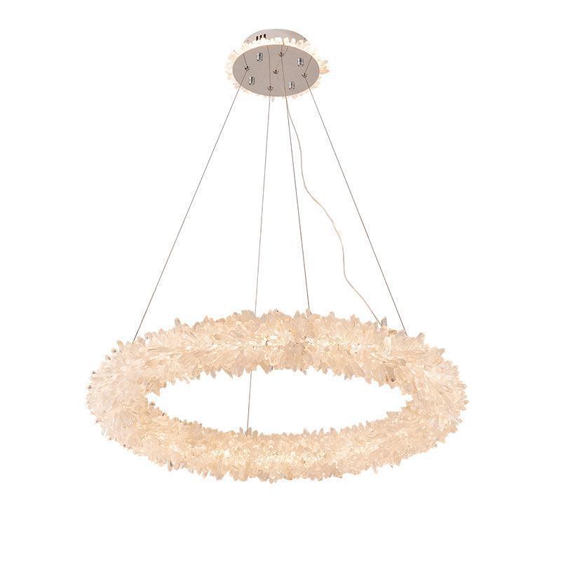 Round Luxury Rock Crystal Chandelier 32" D by Bling Lighting Studio