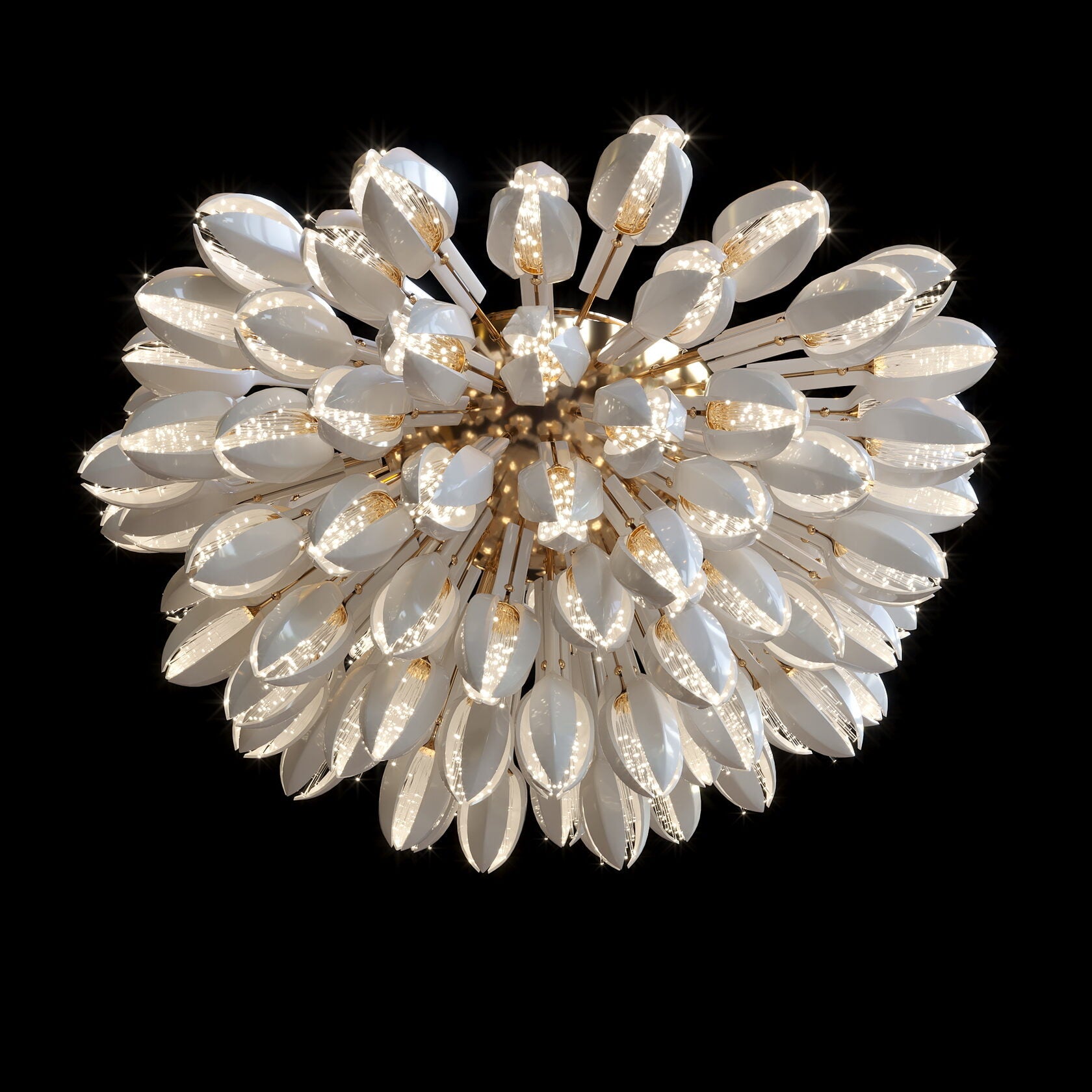 White Petal Burst Chandelier