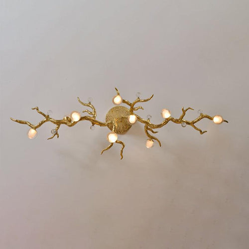 Modern Linear Glass Ball Branch Semi Flush Chandelier by Bling Lighting Studio
