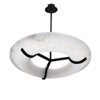 Glacera Modern Round Alabaster Dining Room Chandelier by Bling Lighting Studio