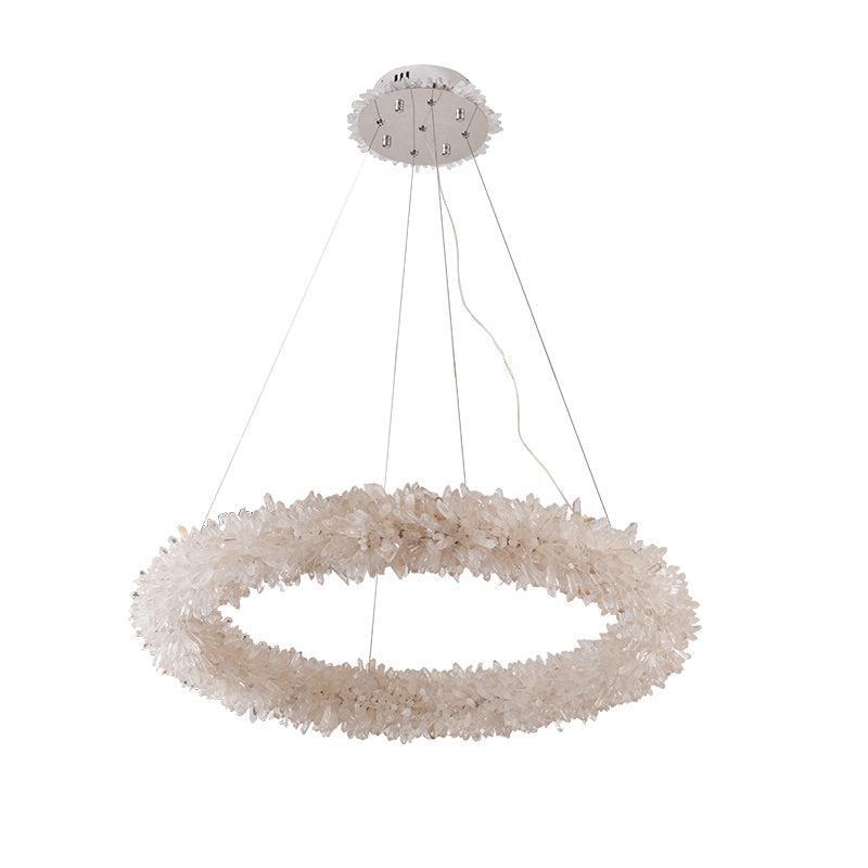 Round Luxury Rock Crystal Chandelier 32" D by Bling Lighting Studio
