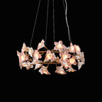 Ceramic Blossom Flower Round Bedroom Chandelier
