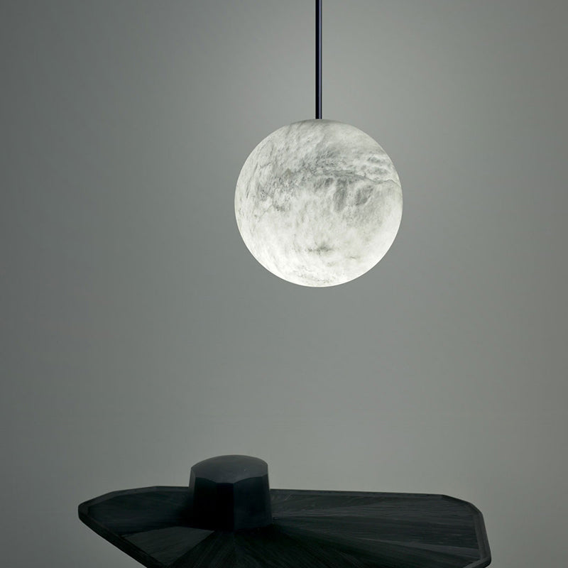 Glacera Alabaster Sphere Staircase Chandelier,Multi Pendant Light by Bling Lighting Studio