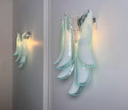 Murano Wall Lamp | 6 Turquoise Lattimo Petal Glass | Set of 2