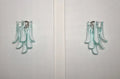 Murano Wall Lamp | 6 Turquoise Lattimo Petal Glass | Set of 2